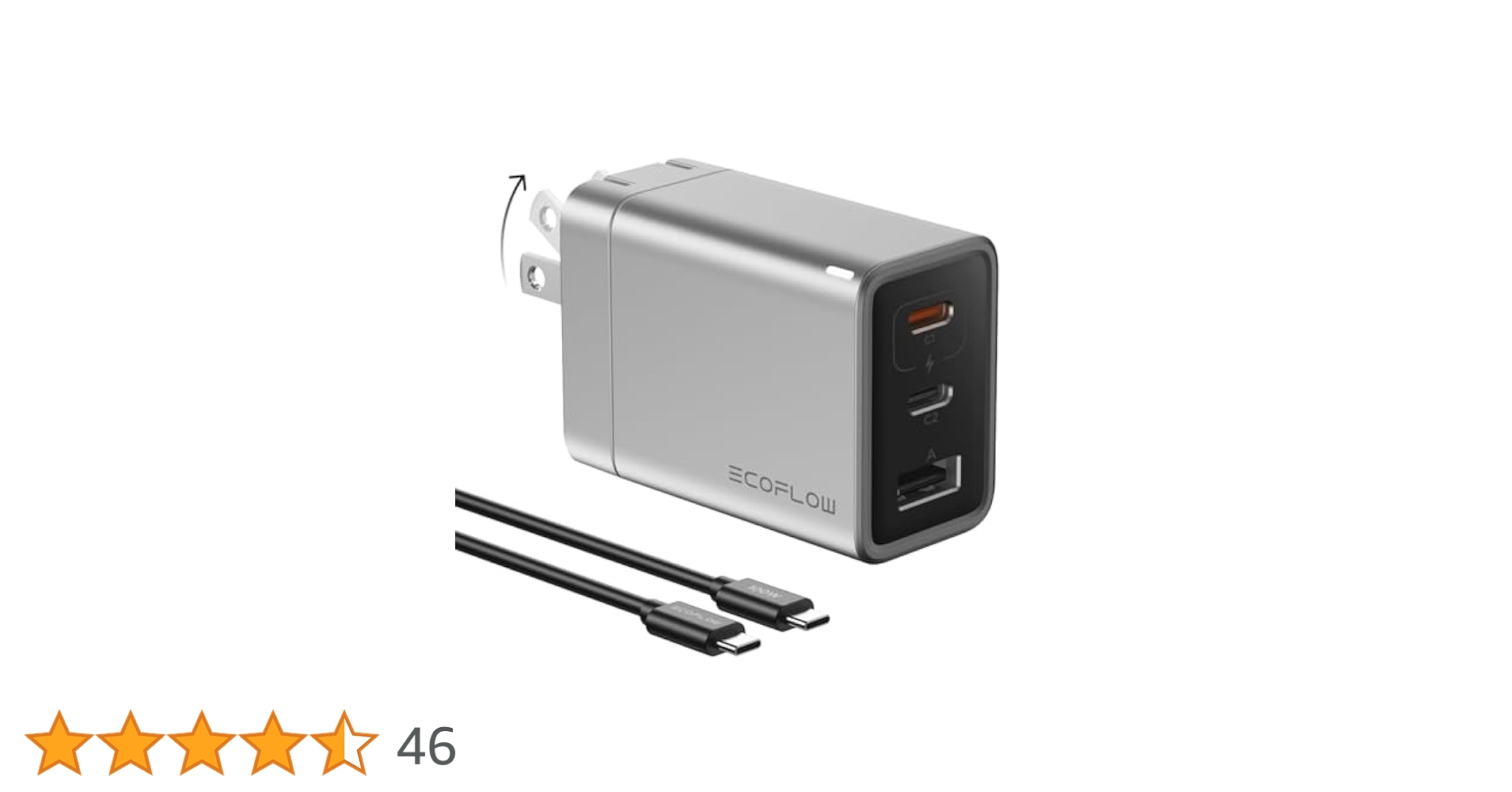 Amazon.co.jp: EcoFlow 65W 急速充電器 1m充電ケーブル付き